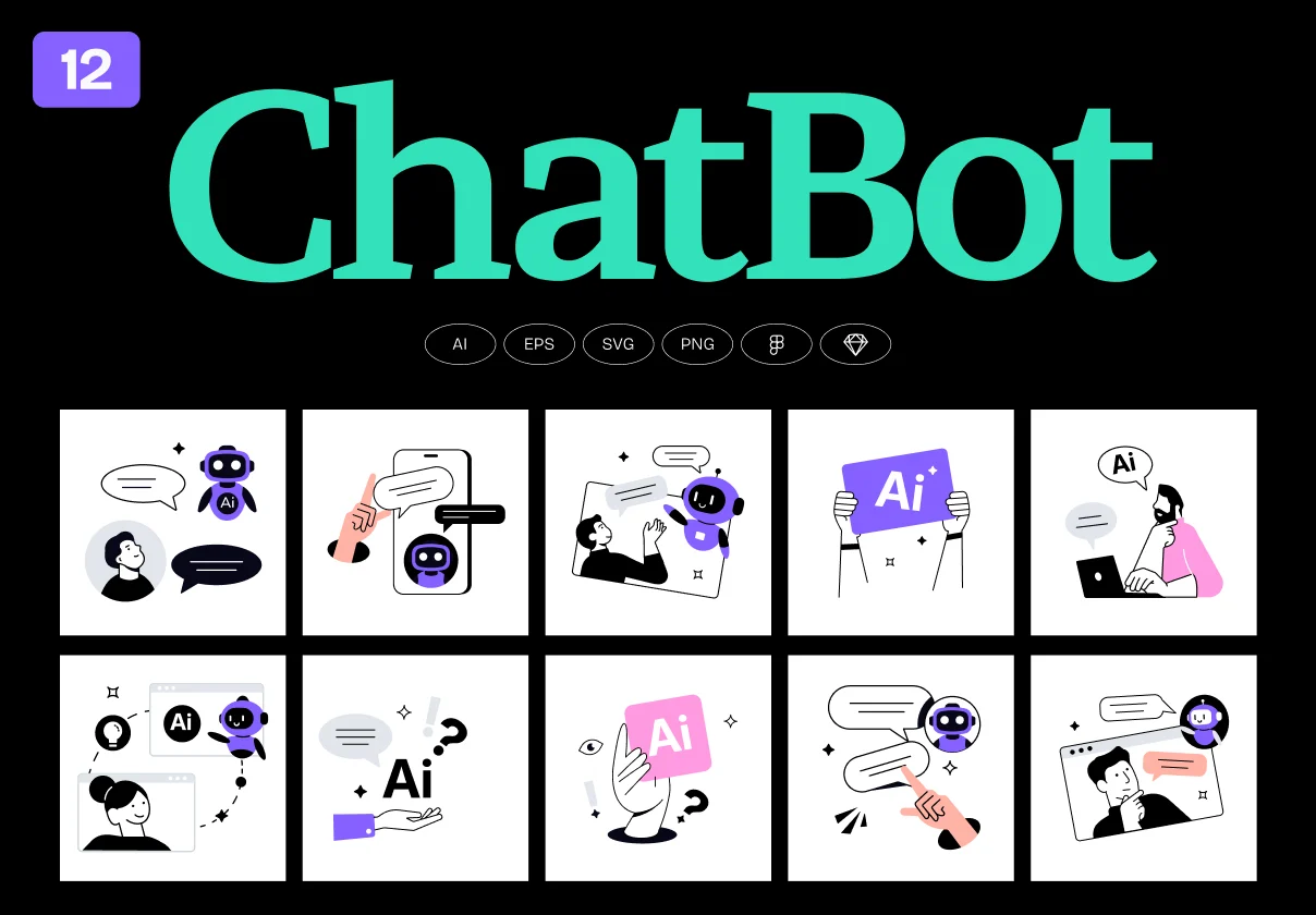 ChatBot AI Illustration Pack